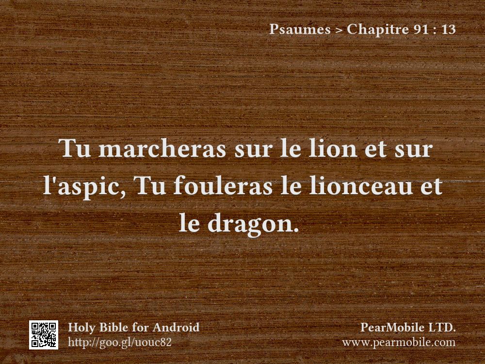 Psaumes, Chapitre 91:13